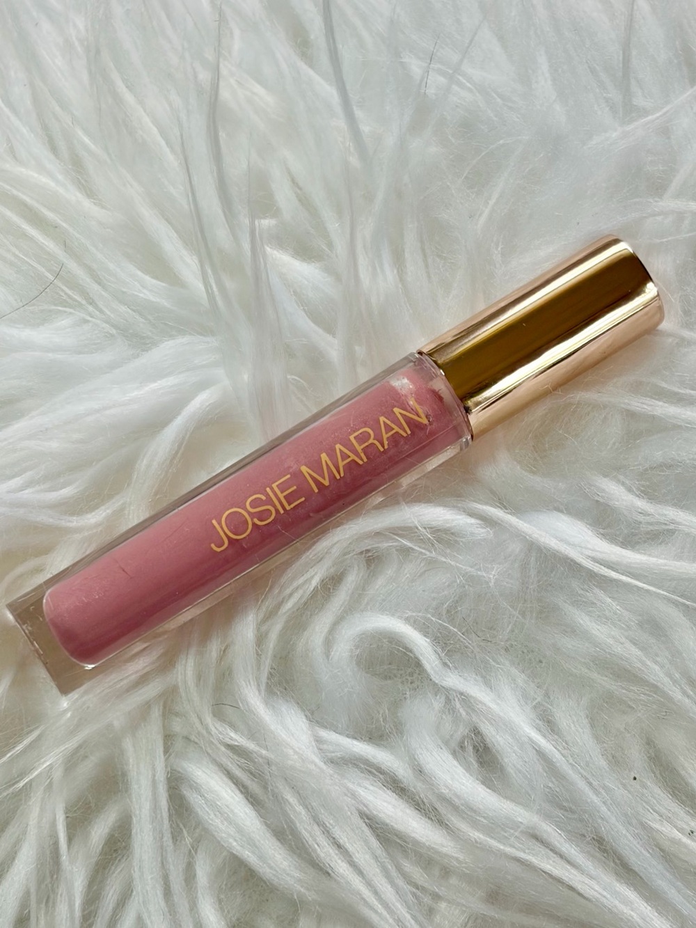 JOSIE MARAN Argan Natural Volume Lip Gloss Pink Bloom NEW 2.95ml/.10oz Full Size
